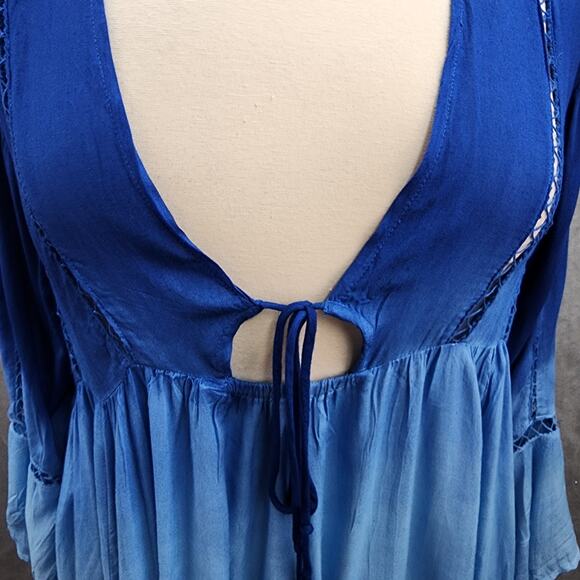 NWT Swimsuits for All Coverup Size 14/16 LARGE Tunic Dress Blue Ombre Beach Pool - Picture 11 of 16